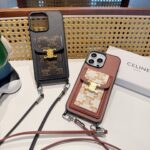 Celine Triomphe Monogram Card Holder Crossbody Phone Case - 图片 16