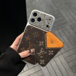 LV Monogram Bling Diamond Camera Card Holder Luxury Phone Case