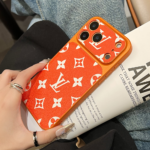 LV & Gucci Classic Monogram Electroplated Frame Luxury Leather Phone Case - 图片 5