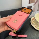 Chanel Style Leather Flip Card Holder Crossbody Phone Case - 图片 7
