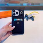 Hermès Style Premium Leather Card Holder Phone Case - 图片 8