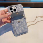 Dior Card Holder Crossbody Phone Case with Chain Strap - 图片 14