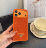 Prada Style Bling Diamond Phone Case with Triangular Logo - 图片 6