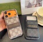 Gucci GG Supreme Monogram Card Holder Wallet Leather Luxury Phone Case