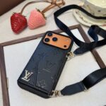 Louis Vuitton Embossed Monogram Card Holder Crossbody Strap Luxury Phone Case - 图片 10