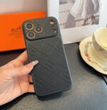 Hermès Style Embossed Leather Texture Full Cover Phone Case - 图片 11