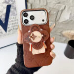 LV Monogram Cute 3D Vivienne Doll Card Holder Stand Luxury Phone Case - 图片 3
