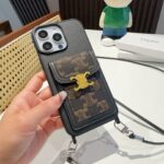 Celine Triomphe Monogram Card Holder Crossbody Phone Case - 图片 12