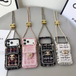 Chanel Style Tweed Quilted Card Holder Wallet Luxury Phone Case - 图片 13
