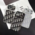 Dior Classic Oblique Monogram Fabric Texture Luxury Shockproof Phone Case - 图片 2