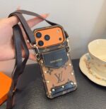 Louis Vuitton Style Monogram Card Holder Crossbody Phone Case With Rivet Detail - 图片 17