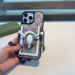 Gucci Dionysus Snake Head Leather Phone Case with Card Slot & Crossbody Strap - 图片 17