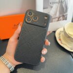 Hermès Style Embossed Leather Texture Full Cover Phone Case - 图片 12