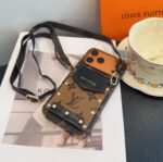 Louis Vuitton Style Monogram Card Holder Crossbody Phone Case With Rivet Detail - 图片 11