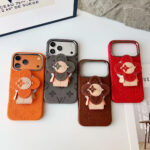 LV Monogram Cute 3D Vivienne Doll Card Holder Stand Luxury Phone Case