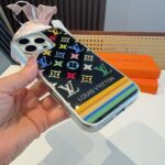 LV New Arrival Gilded Craft Electroplated Glass Phone Case - 图片 7