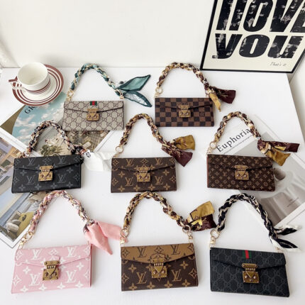 Louis Vuitton & Gucci Luxury Monogram Wallet Crossbody Phone Purse Case