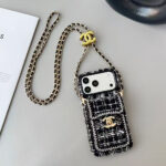 Chanel Style Tweed Quilted Card Holder Wallet Luxury Phone Case - 图片 17