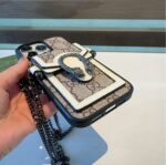 Gucci Dionysus Snake Head Leather Phone Case with Card Slot & Crossbody Strap - 图片 12