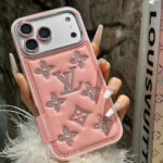 Louis Vuitton Bling Rhinestone Monogram Leather Luxury Phone Case With Diamond Camera Lens Protector - 图片 3