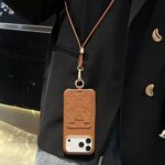 Colorful LV Embossed Monogram Card Holder Crossbody Lanyard Luxury Leather Phone Case - 图片 15