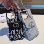 Dior Card Holder Crossbody Phone Case with Chain Strap