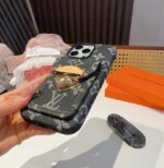 LV Denim Lock Card Holder Phone Case with Crossbody Strap - 图片 4