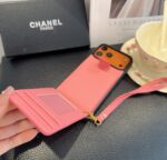 Chanel Style Leather Flip Card Holder Crossbody Phone Case - 图片 10