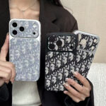 Dior Classic Oblique Monogram Fabric Texture Luxury Shockproof Phone Case