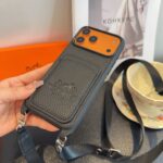 Hermès Paris Embossed Leather Card Pocket Crossbody Luxury Phone Case - 图片 14