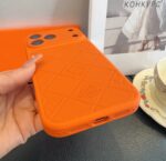Hermès Style Embossed Leather Texture Full Cover Phone Case - 图片 9