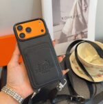 Hermès Paris Embossed Leather Card Pocket Crossbody Luxury Phone Case - 图片 12