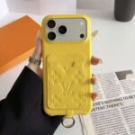 Colorful LV Embossed Monogram Card Holder Crossbody Lanyard Luxury Leather Phone Case - 图片 17