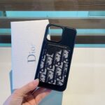 Dior Card Holder Phone Case Lychee Pattern Magnetic Case - 图片 4