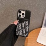 Dior Card Holder Phone Case Lychee Pattern Magnetic Case - 图片 2