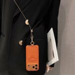 Colorful LV Embossed Monogram Card Holder Crossbody Lanyard Luxury Leather Phone Case - 图片 14