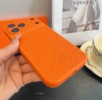 Hermès Style Embossed Leather Texture Full Cover Phone Case - 图片 7